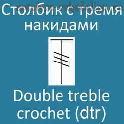 Видео мастер-класс по вязанию крючком: Столбик с тремя накидами - Double treble crochet