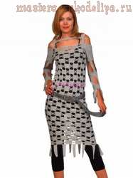 Схема вязания крючком: Авангардное платье