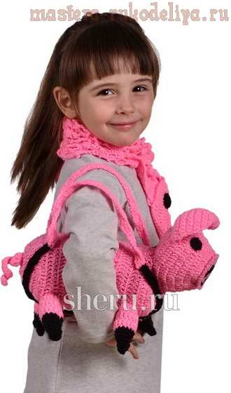 Схема вязания крючком: Детский шарфик и сумочка