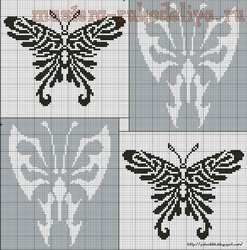 Схема для вышивки крестом: Бабочки