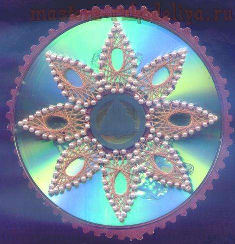Изонить: Схема для вышивки на CD-диске 16