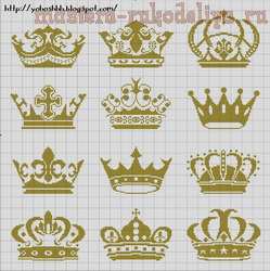 Схема для вышивки крестом: Короны
