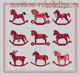 Схема для вышивки крестом: Лошадки-качалки