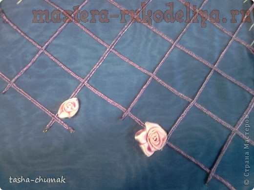 Вышивка лентами и бисером: Розовая арочка