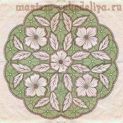 Схема для вышивки Ришелье: Старинная салфетка Цветы и листья