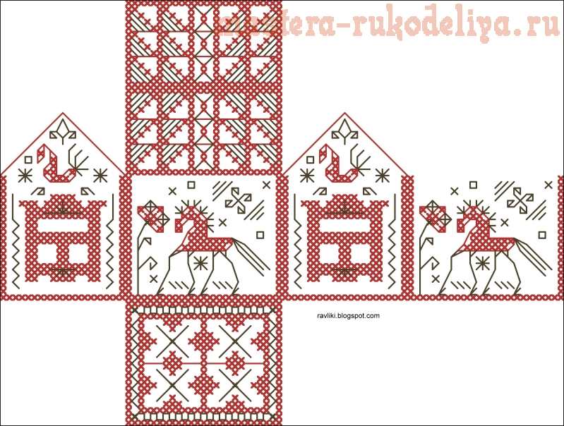 Схема для вышивки крестом: Волшебный вышитый домик