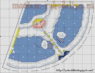 Схема для вышивки крестом: Ёлочная игрушка "Снегурочка"