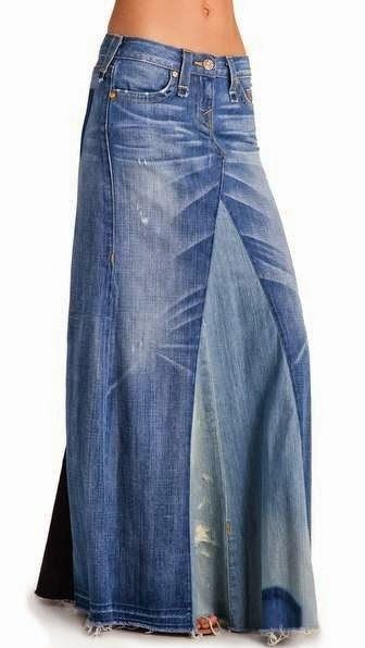 Джинсовая юбка из старых джинсов